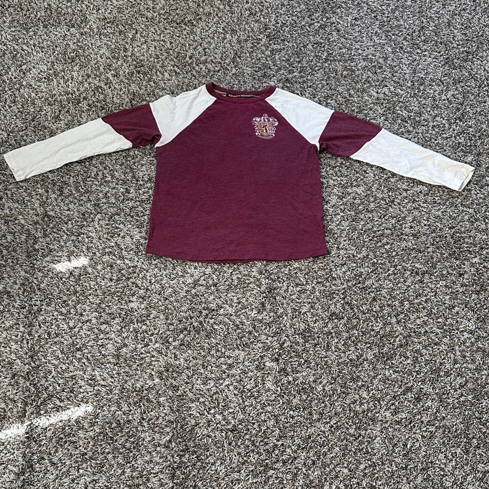 Harry Potter Gryffindor Shirt Youth Red White Raglan Seeker 07 Long Sleeve